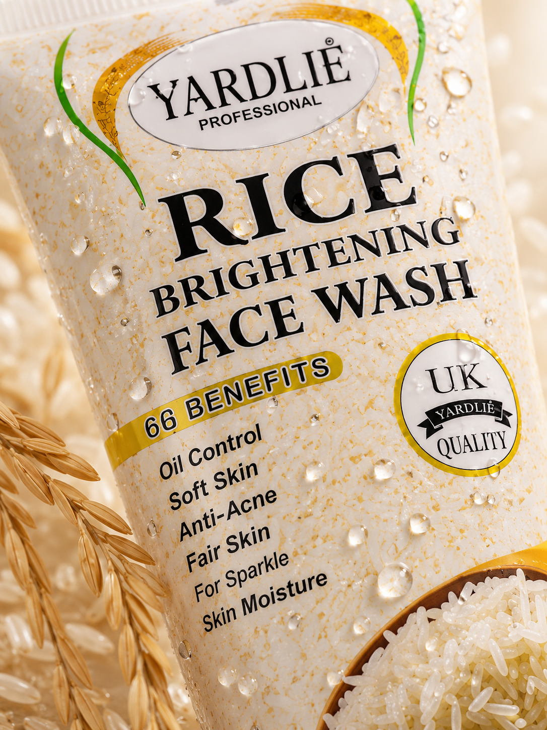 Yardlie Professional Rice Brightening Face Wash – 120ml | Hydrating & Glow Facial Cleanser