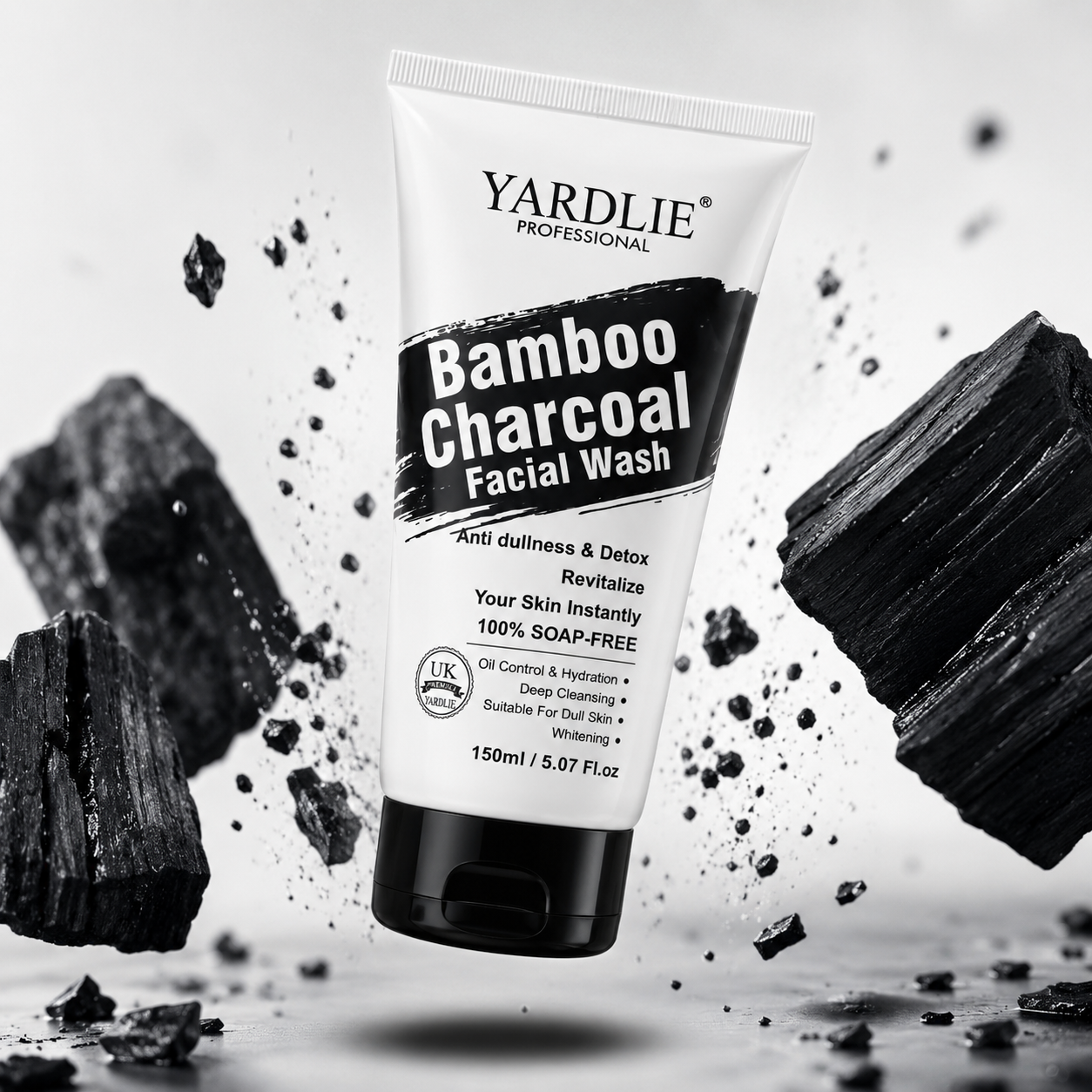 Yardlie Professional Bamboo Charcoal Facial Wash – 150ml | Deep Cleansing & Oil Control